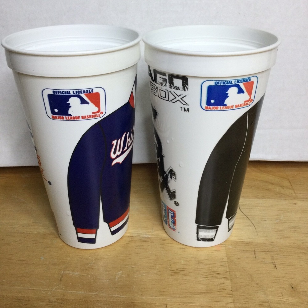 Vintage Lot of 2 MLB Chicago White Sox ICEE Souvenir Cup Cups Old Retro Logo - Picture 4 of 6